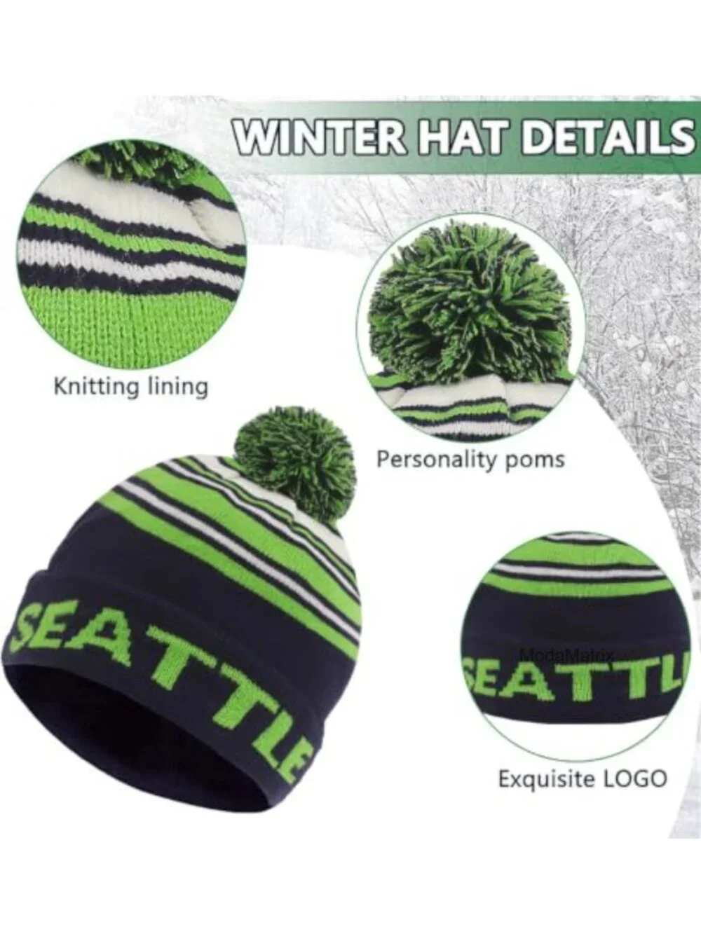Winter Beanie Hat with Gloves and Scarf Set, Knit Fleece Lined Touchscreen